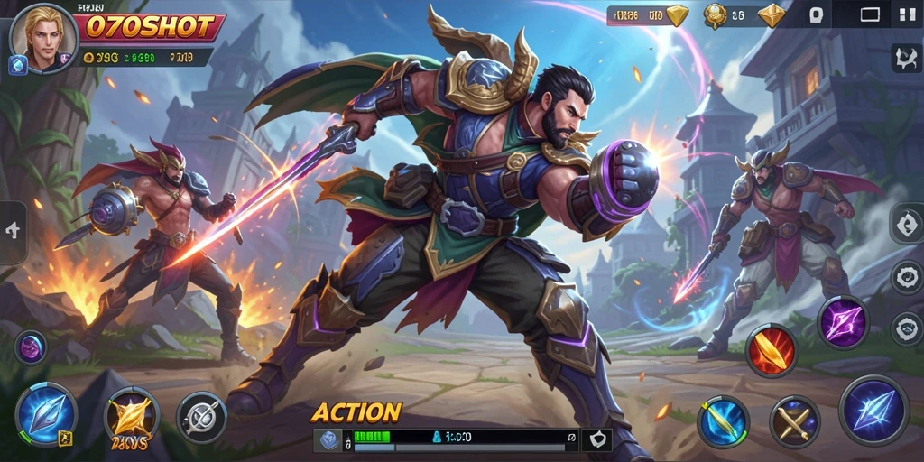 Antarmuka 070SLOT yang menarik dan dinamis saat bermain Action.