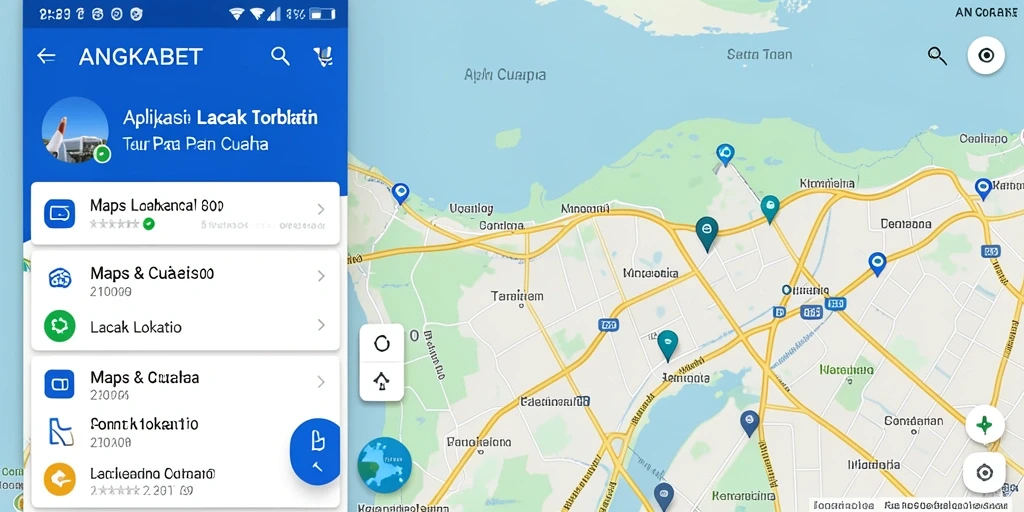 Tampilan antarmuka utama ANGKABET dengan fitur Lacak Lokasi.
