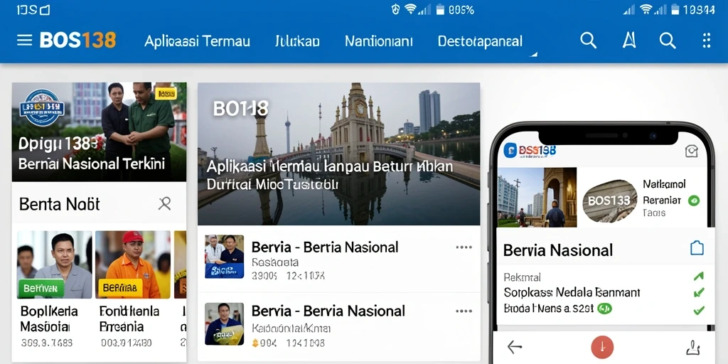 Antarmuka aplikasi BOS138 menampilkan berita nasional terbaru dengan jelas.