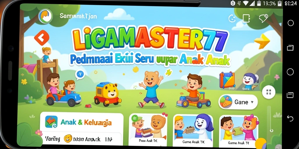 Antarmuka menarik dan penuh warna dari aplikasi LIGAMASTER77.