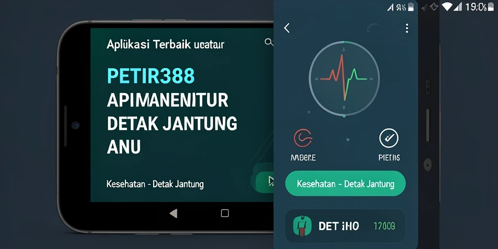 Tampilan antarmuka aplikasi PETIR388 untuk pemantauan detak jantung.