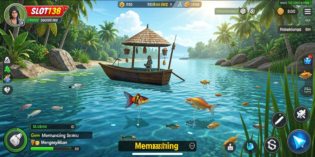 Screenshot SLOT138 menampilkan antarmuka bermain memancing yang menarik.