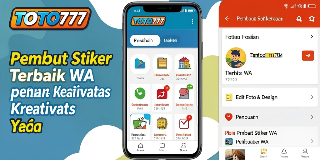 Tampilan antarmuka TOTO777 untuk membuat stiker WA yang menarik.